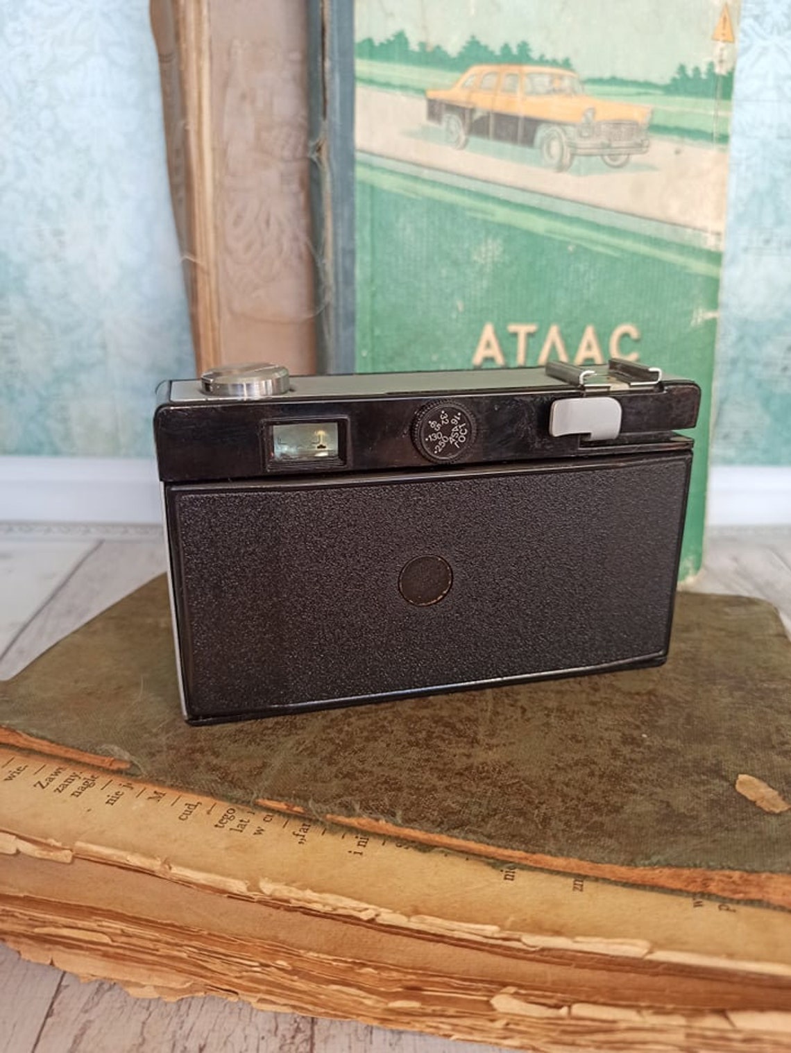 Vintage Soviet Camera Vilia Film Camera Vilia Original leather case, foto 4 di 5