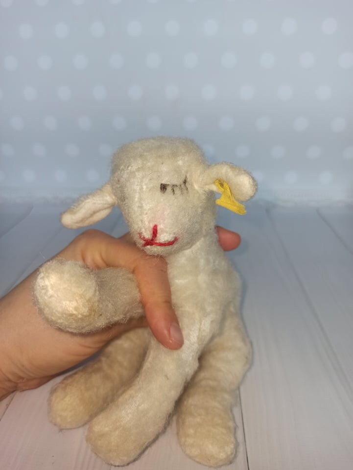 Steiff 'floppy Lamby' Vintage Steiff Sleeping Lamb Vintage