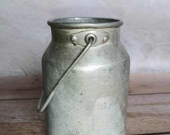 アルミミルク缶レトロ金属花瓶ヴィンテージ家の装飾カントリーキッチン