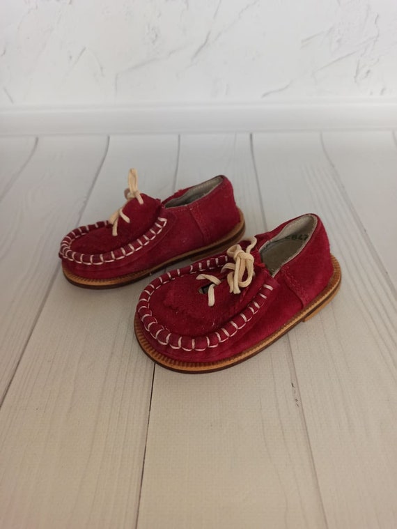 Vintage Leather Baby Boots Old Baby Shoes Leather… - image 8