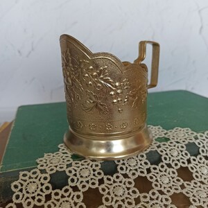 Vintage Soviet Tea Glass Holder Vintage Home decor Russian Podstakannik USSR 1980's image 6