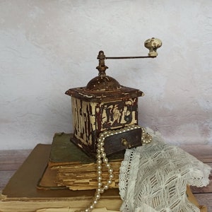 Antique Coffee grinder 1900 Grinder Photo decor Retro kitchen Vintage Decor