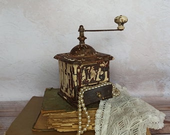 Antique Coffee grinder 1900 Grinder Photo decor Retro kitchen Vintage Decor