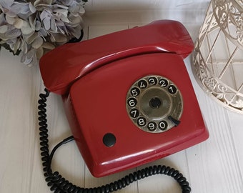 Vintage telephone  Retro office decor Old phone Vintage Home decor Desk phone Dial disc phone Telephone USSR