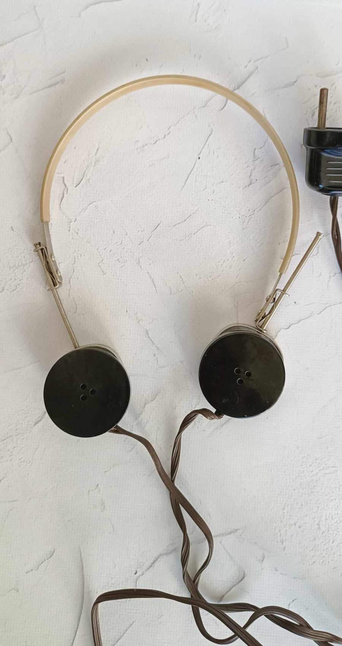 Vintage 60s Antique headphones TON-2 1600 ohm Vintage Soviet Headphones Soviet Electronics Vintage decor, foto 2 di 5