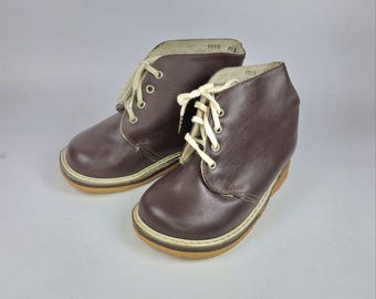 Vintage Leather Baby Moccasins Old Baby Shoes Leather Kids boots Soviet baby shoes Retro boots Vintage Decor Kids room decor Antique shoes