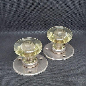 Vintage Set clear Glass Door Handle, Old Door Knobs Vintage Home Decor Vintage door knobs