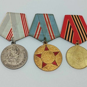 Set of 3 medals of the USSR Medal 65 years of victory, 50 years of the armed forces of the USSR, Veteran of Labor of the USSR