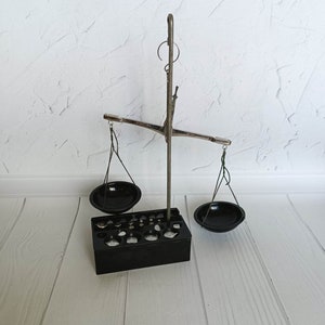Antique 1982 APOTHECARY WEIGHTS Set Vintage Pharmacy Scales Vintage Home decor Balance Scales Vintage Gadgets USSR