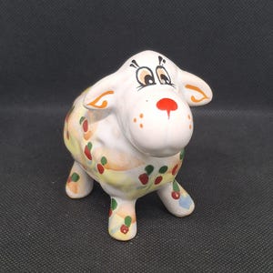 Ceramic Figurine Lamb Valentine&#39;s day gift Figurine for decor Vintage Collectible Figurine Lamb