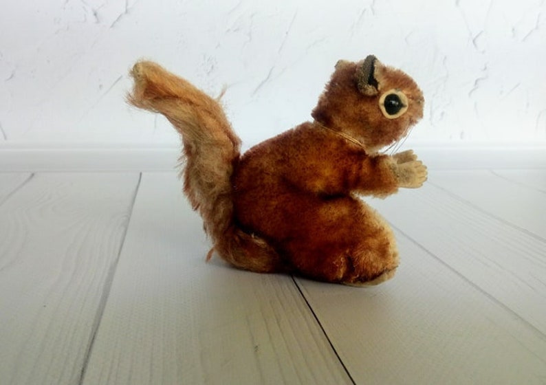 Antique 50's Era Squirrel Toy by Steiff Brown Mohair Etsy