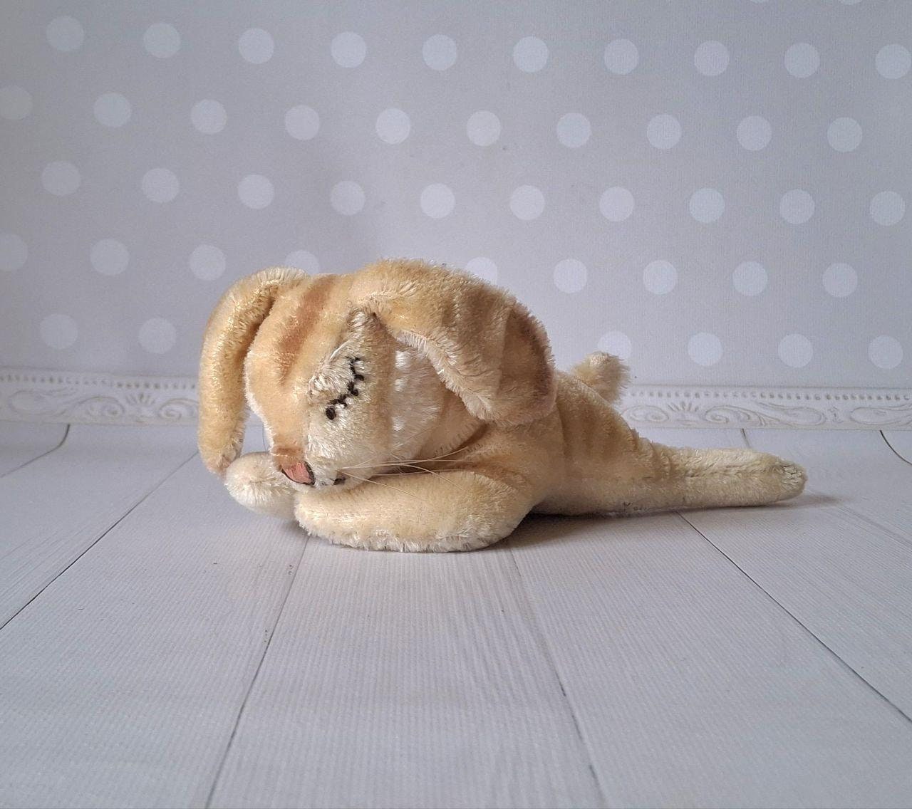 【ネット限定】 Vintage Rare Steiff Floppy Mohair 7317 Rabbit Hansi SLEEPING ぬいぐるみ