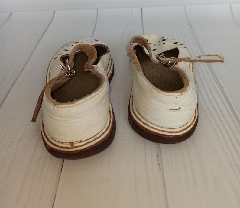 Vintage Leather Baby Boots Old Baby Shoes Leather Kids boots Soviet baby shoes Retro boots Vintage Decor Kids room decor Antique shoes image 7