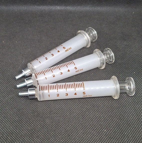 未使用 ヴィンテージ ソビエト医療用ガラス注射器 5ml GDR セット