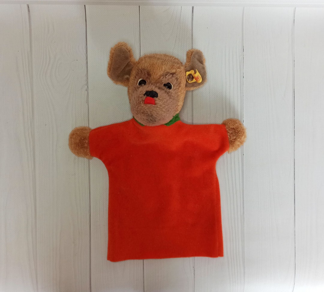 Steiff 6464/27 Hand Puppet Glove Theater Vintage Steiff Mopsy Dog Hand
