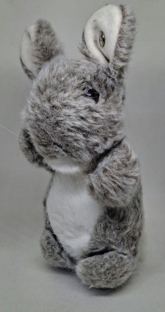 Steiff Gray Manni Hase Rabbit 1503/15 Plush Grey Bunny Steiff