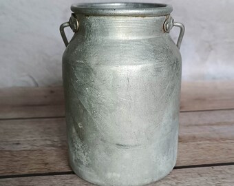 アルミミルク缶レトロ金属花瓶ヴィンテージ家の装飾カントリーキッチン