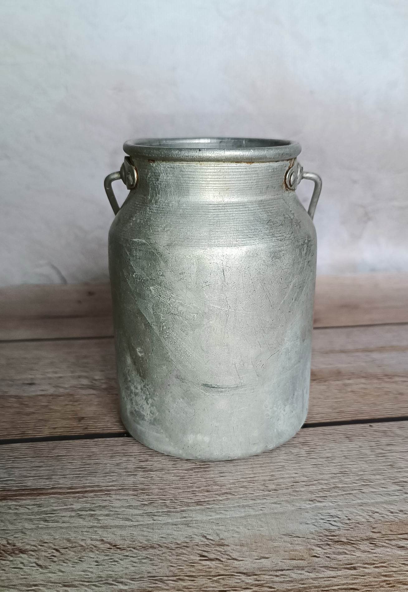 アルミミルク缶レトロ金属花瓶ヴィンテージ家の装飾カントリーキッチン 