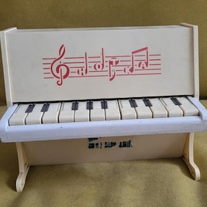 Antique piano Vintage piano Toy piano Musical instrument Made in USSR Children toy Musical toy Wooden toy Music collection Piano decor