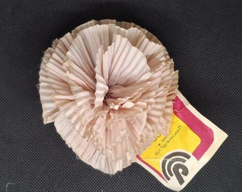 Vintage Bow Flower USSR Artificial Flower Blank for Hairpin Vintage Decor Bow Dusty Rose
