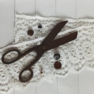 Vintage large metal tailor&#39;s scissors. USSR 1950. Vintage scissors for cutting fabric. Collectible tailor&#39;s scissors.Vintage Home decor
