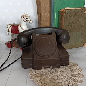 1950 Vintage telephone Retro office decor Old phone Vintage Home decor Desk phone Dial disc phone Telephone USSR