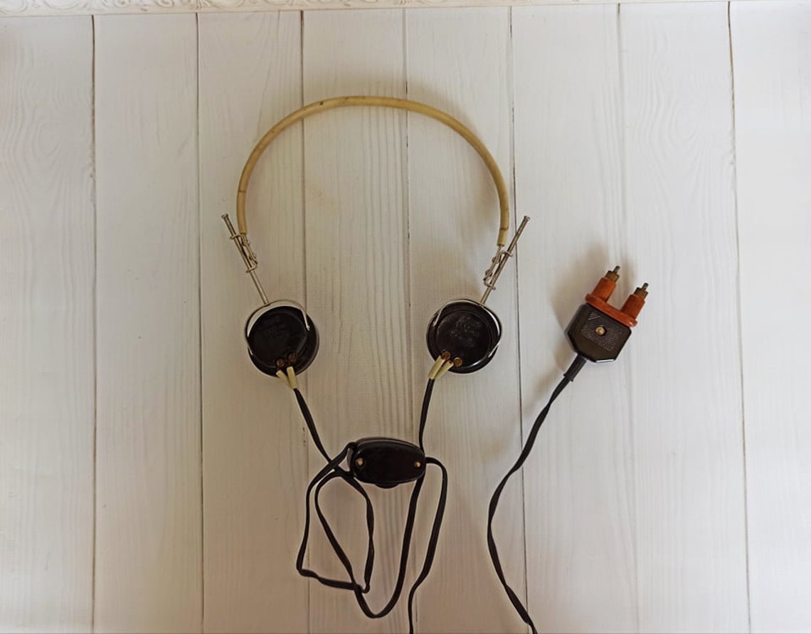 Vintage 60s Antique headphones TON2 1600 ohms Vintage Soviet Etsy