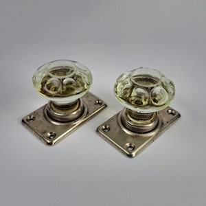 Vintage Set clear Glass Door Handle, Old Door Knobs Vintage Home Decor Vintage door knobs