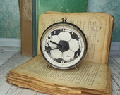 Vintage decor Soviet alarm clock Turquoise table clock Mechanical desk wind up clock Vintage Home decor Retro Clock the USSR