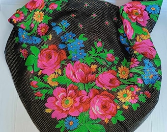 Kwiatowy szalik Szal Pashmina Szal damski Boho folk etniczny Ukraiński szal Rosyjski Szalik szal Kwiatowy szalik na głowę Damski szalik na prezent