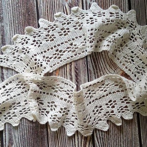 Antique lace 84,2 in Vintage lace Antique lace trim Cotton lace Antique cotton lace Retro lace Wedding lace White lace Old lace Knitted lace