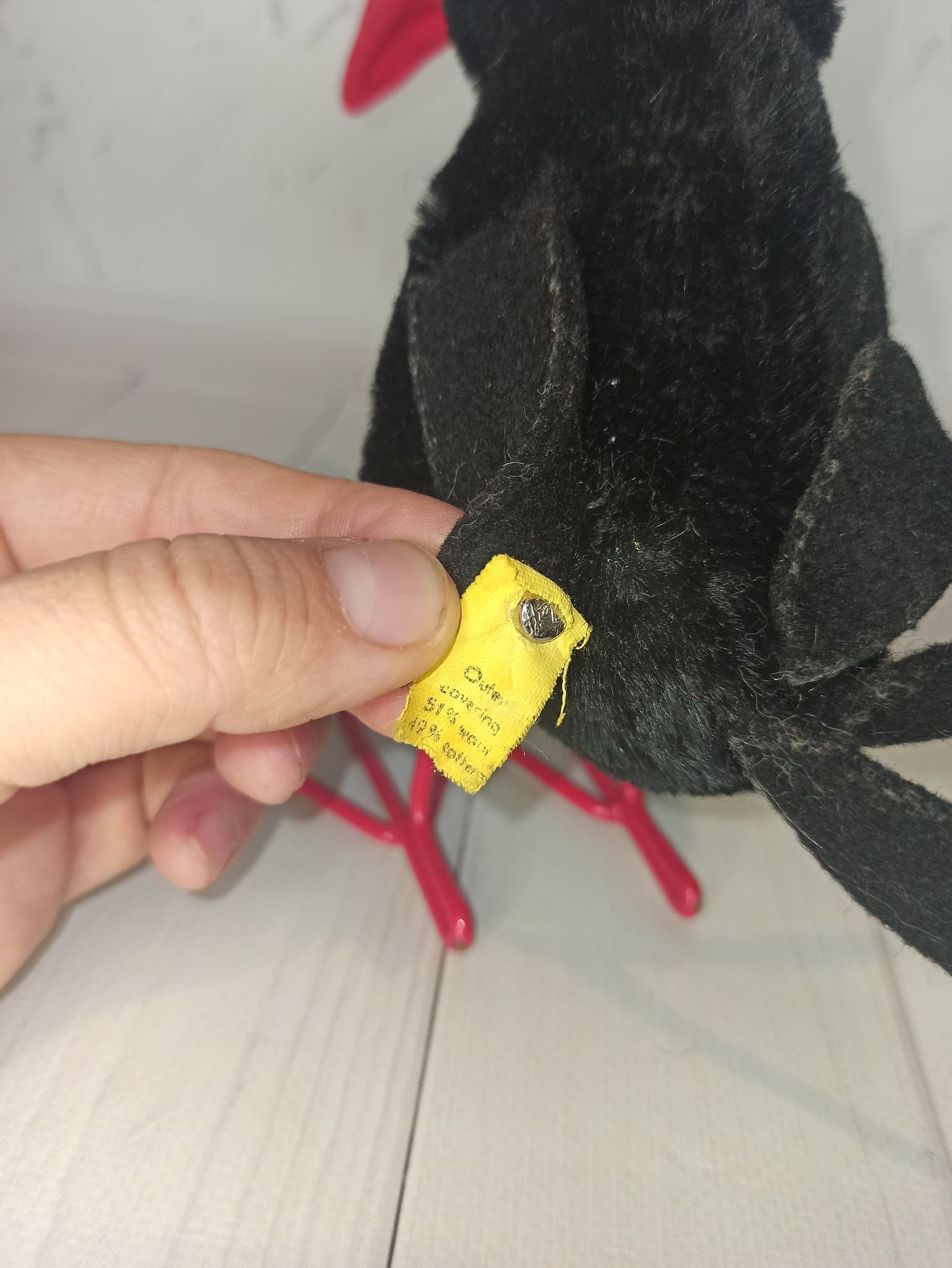 Peluche vintage Steiff Hucky Raven des années 1960