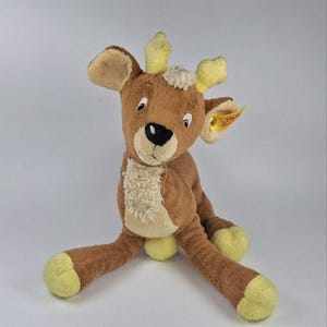 Steiff Reindeer Olaf 024139 Cosy Toy Button Vintage Soft Toy Steiff