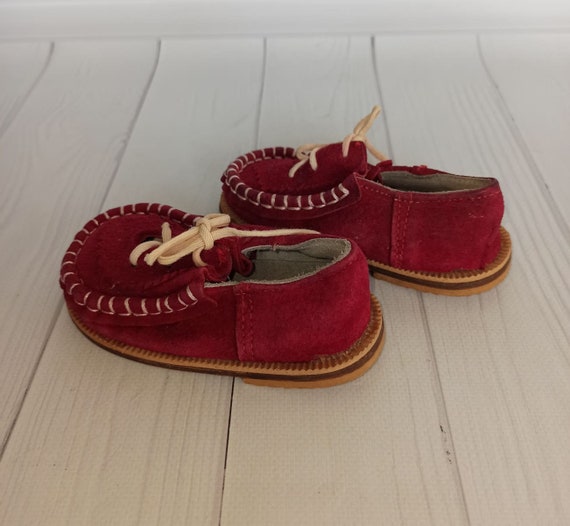 Vintage Leather Baby Boots Old Baby Shoes Leather… - image 4