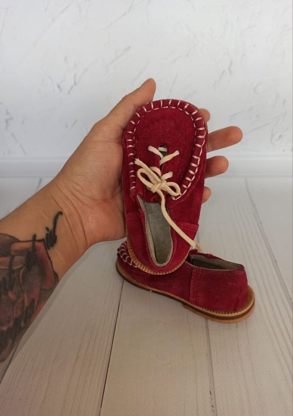 Vintage Leather Baby Boots Old Baby Shoes Leather… - image 6