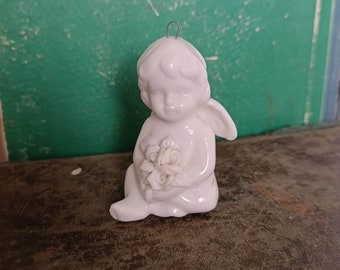 Vintage figurine Angel Gift for her White angel Children's room decor Vintage Home decor