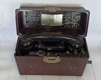 Military field telephone TAI-43 USSR Vintage Military Antique phone Vintage phone Old phone Army phone Soviet army Field phone Collectible
