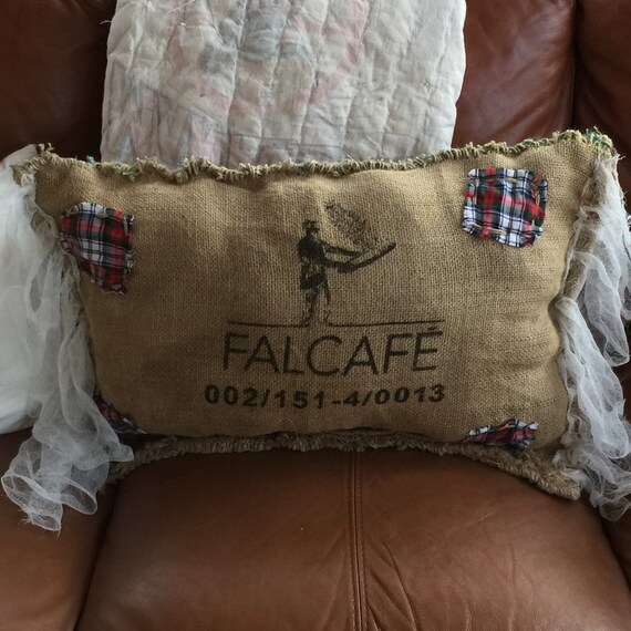 Burlap Sack Pillows Coffee Sacks Coffee Sack Pillows Burlap Etsy