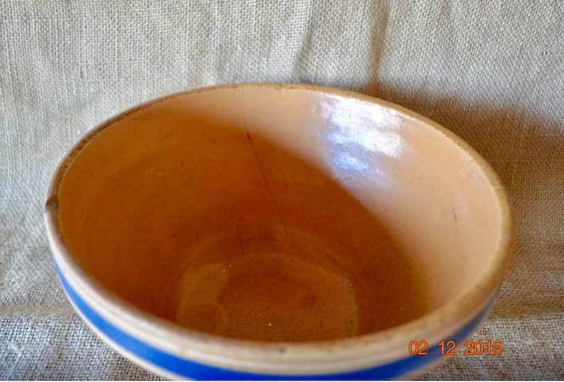 Antique Yellow Ware bowl Yellow Ware #5 Mixing bowl