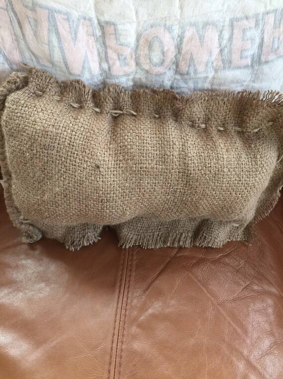 Small Burlap Pillow Coffee Sack Pillow Etsy