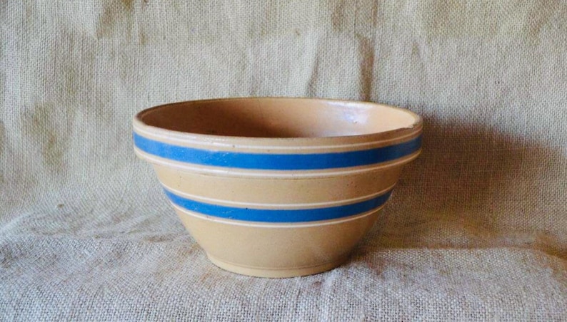 Antique Yellow Ware bowl Yellow Ware #5 Mixing bowl