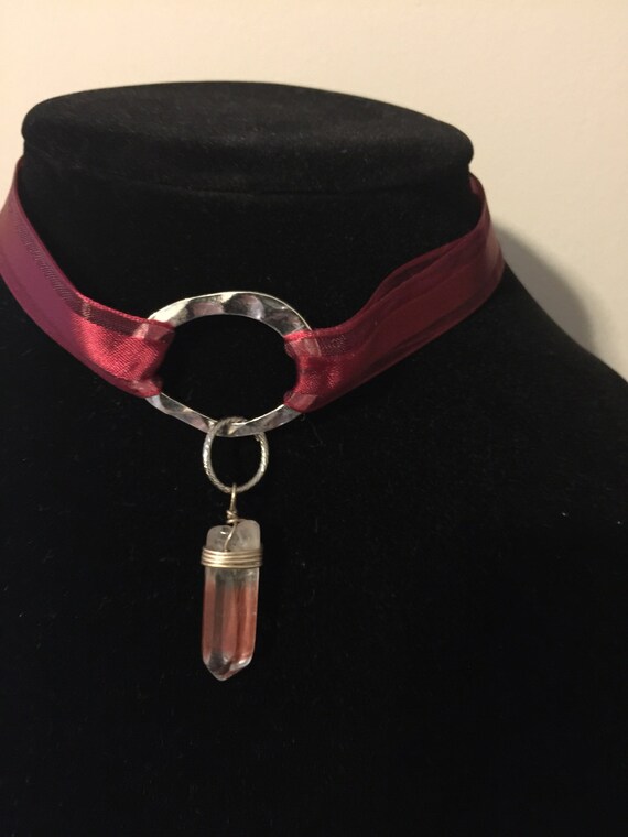 Crystal Necklace Red Velvet Choker Renaissance Clothing Etsy