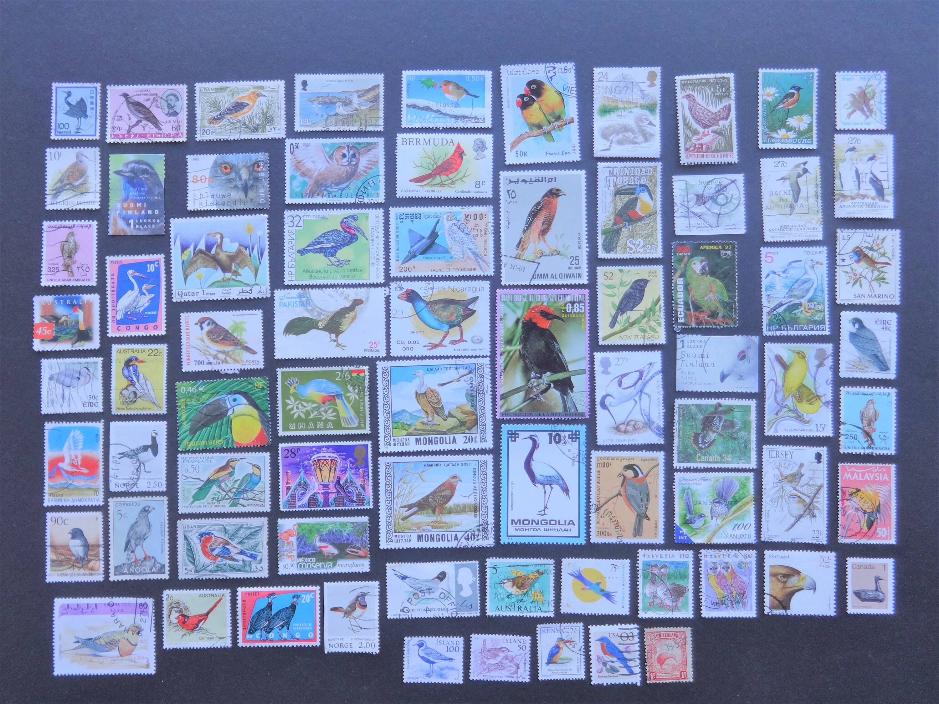 20 Birds postage stamps modern vintage random mixed used Etsy