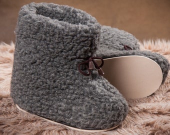 white fuzzy boot slippers