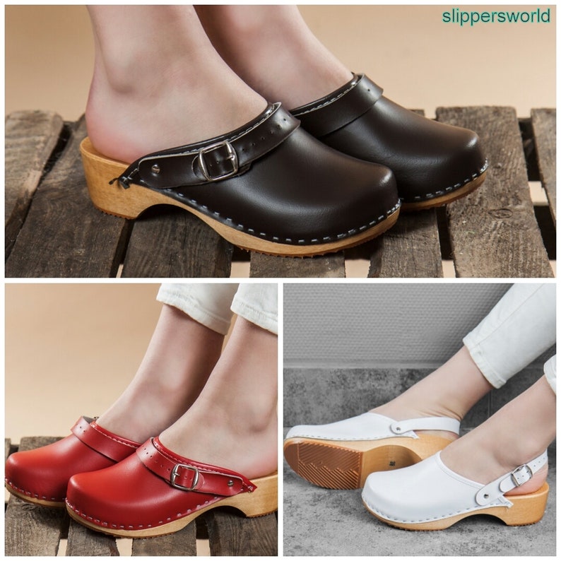 ladies wooden clogs