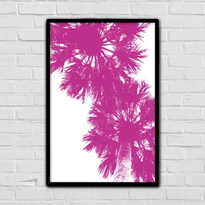 Print Set Fun Printable Art Digital Prints Instant Download Tropical Wall Art Palm Tree Decor Hot Pink Print Minimalist Decor image 1