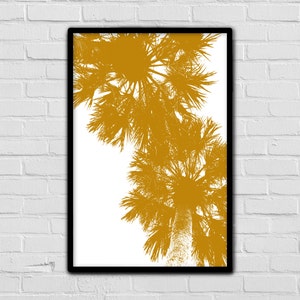 Tropical Wall Art Trendy Print Instant Download Digital Art Palm Tree Print Wall Art Graphics Yellow Print Set Modern Design image 1