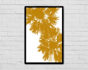 Tropical Wall Art - Trendy Print - Instant Download - Digital Art - Palm Tree Print - Wall Art Graphics - Yellow - Print Set - Modern Design