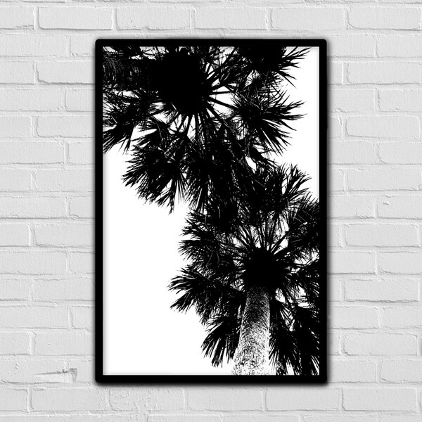 Tropical print - Minimalist wall art - Palm tree print - Black and white - Modern art - Home decor - Nature print - Photography prints