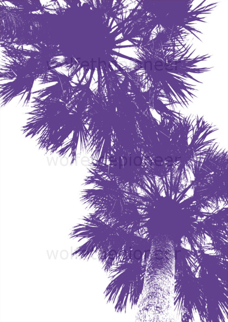 Fun Art Modern Wall Art Sophisticated Purple Art Print Digital Download Printable picture Tropical Decor Print Set Palms image 2